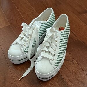 Kate Spade White and Green Athletic Shoes